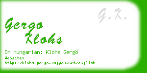 gergo klohs business card